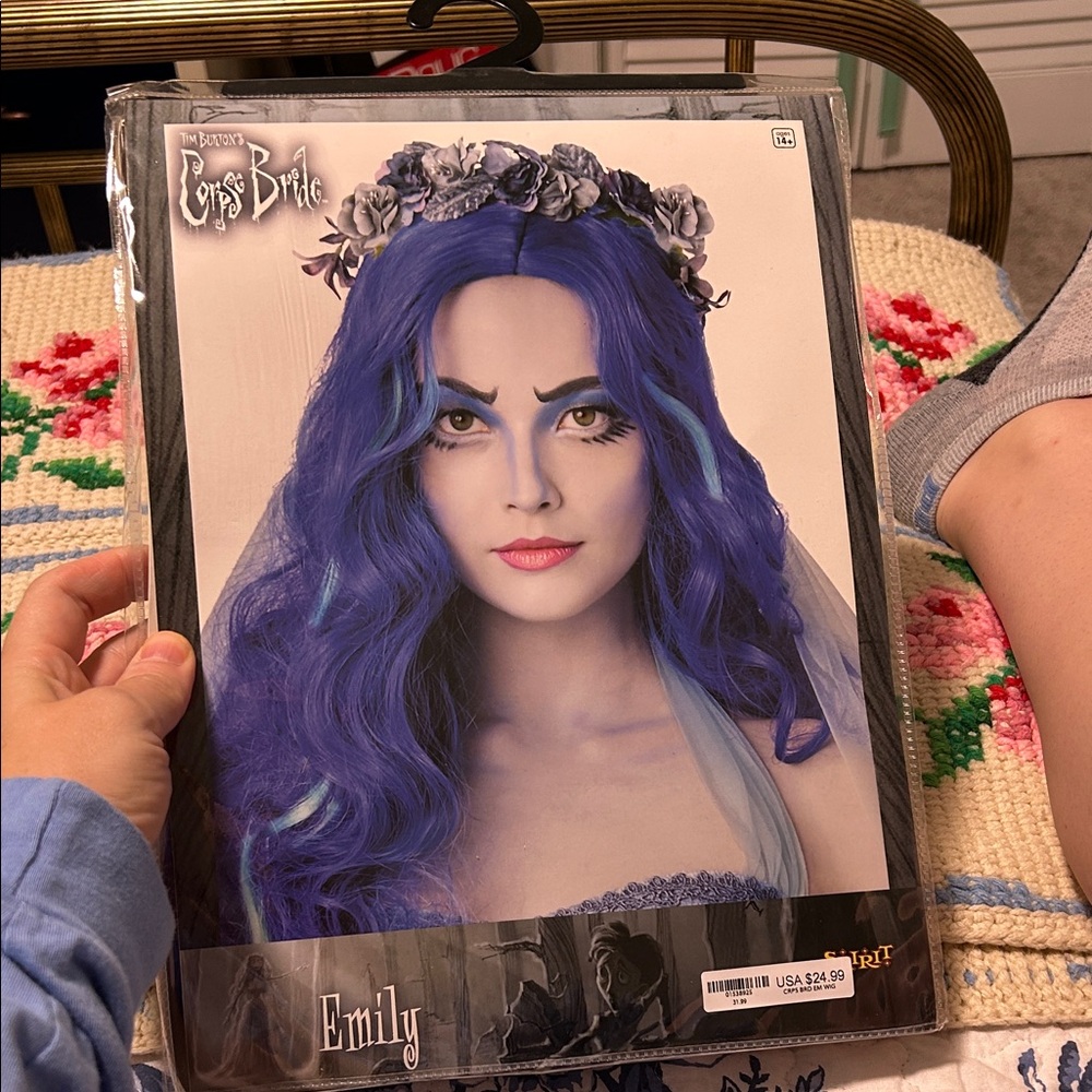 Rubie's Vibrant corpse bride Wig with Floral Accents NEW